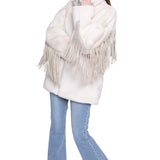 Moonlight Fringe Fur Jacket - Vanilla Bean