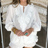 {Mumu} French Blouse - White Eyelet