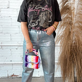 Metallic Cowgirl Barrel Jeans