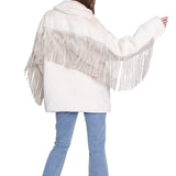 Moonlight Fringe Fur Jacket - Vanilla Bean