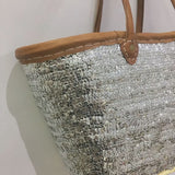 Sequin Market Straw Tote Bag