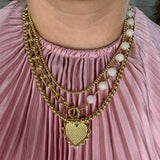 Heart Charm Necklace - Ivory