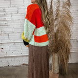 {RESTOCKING SOON} Orange Crush Colorblock Crochet Cardigan