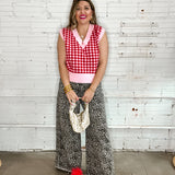 Cupid's Knit Sweater Vest - Pink + Red