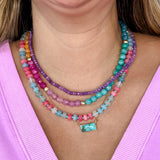 Dainty Grape Beaded Necklace