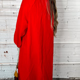 The Traveler’s Button Down Maxi Dress - Red