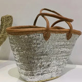 Sequin Market Straw Tote Bag