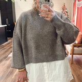 Soho Girly Mini Sweater Dress - Grey