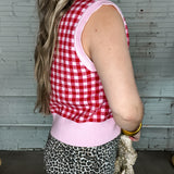 Cupid's Knit Sweater Vest - Pink + Red