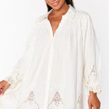 {Mumu} Leona Mini Dress - White Lace Embroidery