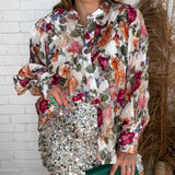 Full Bloom Floral Cuff Top