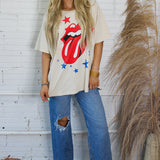 {Daydreamer} Rolling Stones Stars Merch Tee - White