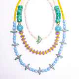 Turquoise Hummingbird + Pink Necklace