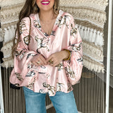 Running Horses Oversized Blouse - Pink