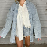 {Mumu} Lincoln Shirt Jacket - Embellished Light Indigo