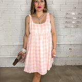 Perfect Pink Gingham Baby Doll Dress