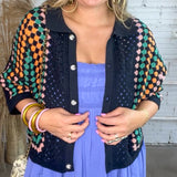 Boho Nights Crochet Button Up Top