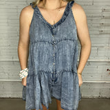 Dancing In Denim Ruffle Romper