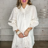 {Mumu} Leona Mini Dress - White Lace Embroidery