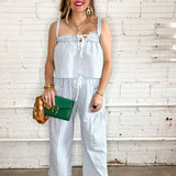 Blue Gingham Relaxed Gauze Pants