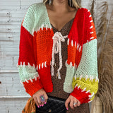 {RESTOCKING SOON} Orange Crush Colorblock Crochet Cardigan