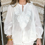 {Mumu} French Blouse - White Eyelet