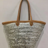 Sequin Market Straw Tote Bag