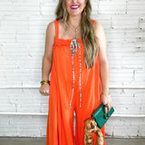 Bright Side Orange Terry Jumpsuit