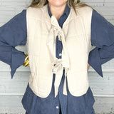 Totally Taupe Front Tie Vest