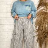 Vintage Black Striped Cargo Pants