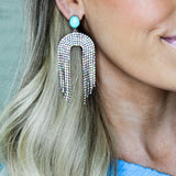 PRE ORDER ETA 11/28 Santa Fe Sparkle Earrings - Turquoise + Silver