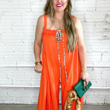 Bright Side Orange Terry Jumpsuit