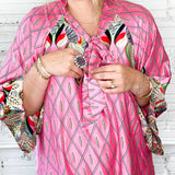 RESTOCKED Sofia Silk Pink Kaftan Dress