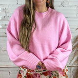 Basic Binge Oversized Sweater - Pink