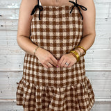 Mad Plaid Tweed Bow Mini Dress