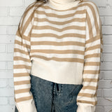 Creamsicle Striped Turtleneck Sweater