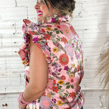 Blooming Floral Puffer Vest