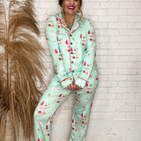 Prosecco Christmas Turquoise Lux Pajama Set