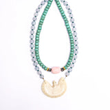 Pink Opal + Turquoise Necklace