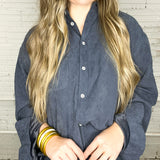 Sophisticated Soft Button Down Set - Midnight Navy