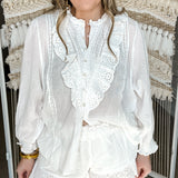 {Mumu} French Blouse - White Eyelet