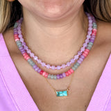 Lilac Pink Beaded Necklace