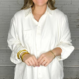 Sophisticated Soft Button Down Set - Ivory