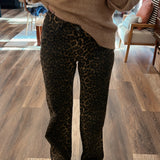 Drop It Low Leopard Denim Straight Leg Pants