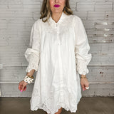 {Mumu} Leona Mini Dress - White Lace Embroidery