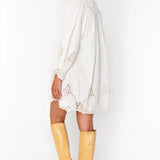 {Mumu} Leona Mini Dress - White Lace Embroidery