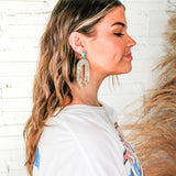 PRE ORDER ETA 11/28 Santa Fe Sparkle Earrings - Turquoise + Silver