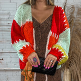 {RESTOCKING SOON} Orange Crush Colorblock Crochet Cardigan