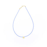 Gold Horseshoe Necklace - Lavender