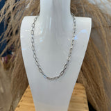 Paperclip Chain Necklace - Silver 18"